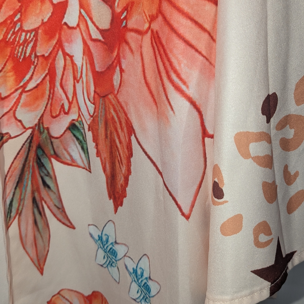 SHEIN Cream and Orange Kimono - Picture 6 of 6